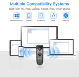 Eyoyo 1D, 2D & QR Codes Bluetooth Mini Barcode Scanner with USB Wired/Bluetooth/ 2.4G Wireless