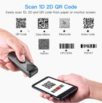 Eyoyo 1D, 2D & QR Codes Bluetooth Mini Barcode Scanner with USB Wired/Bluetooth/ 2.4G Wireless